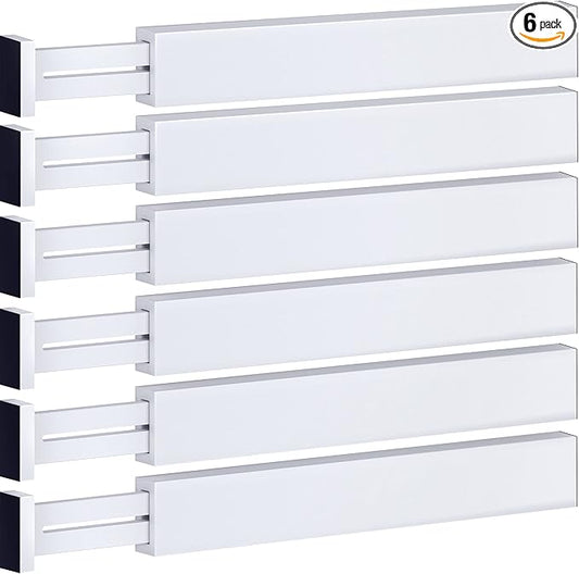 6-Pack Drawer Dividers, 2.6 Inches High, White