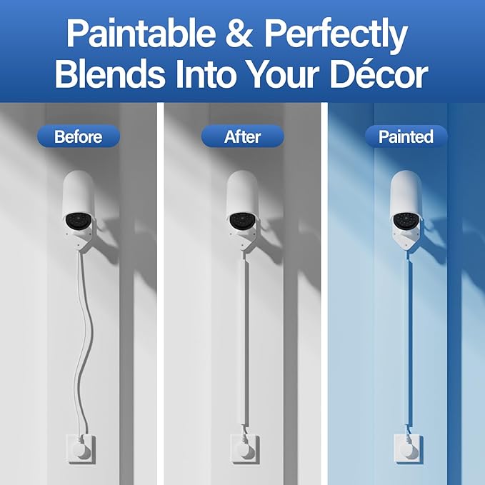 56.7in Cord Hider, Cord Covers for 1-2 Wires on Wall, One-Cord Cable Hider