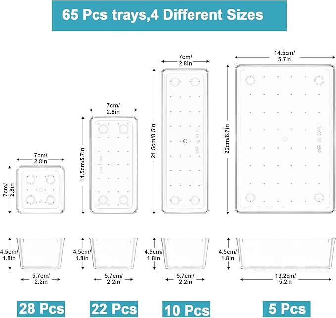 Manalete Drawer Organizers Set of 65
