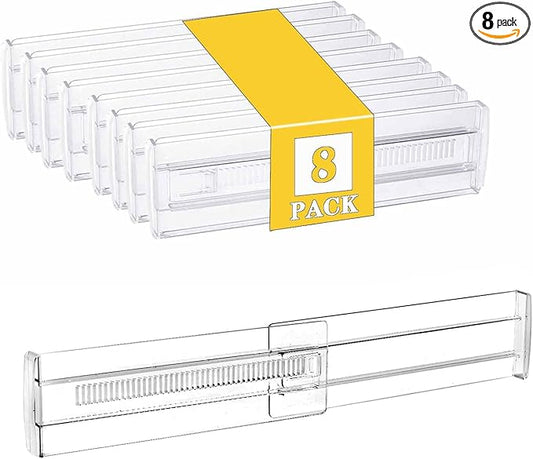 8 Pcs Drawer Dividers for Clothes, 8, clear