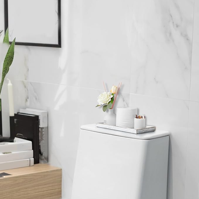 11.7" White Bathroom Vanity Tray for Counter