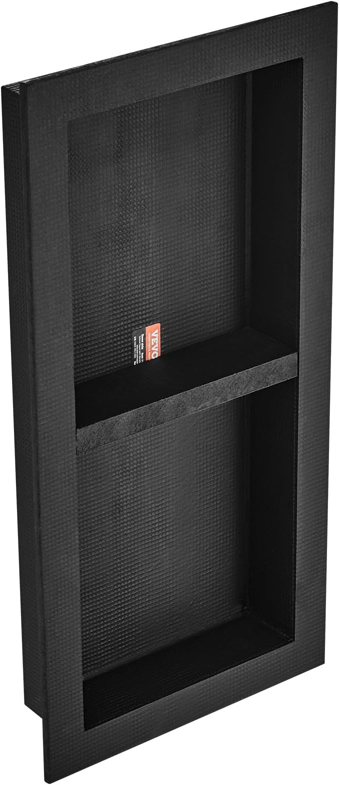 VEVOR Shower Niche Ready for Tile 16" x 32", Double Shelf Organizer, Square Corners Wall-inserted Niche Recessed, Sealed Protection Modern Soap Storage Niche for Shower Bathroom, Black