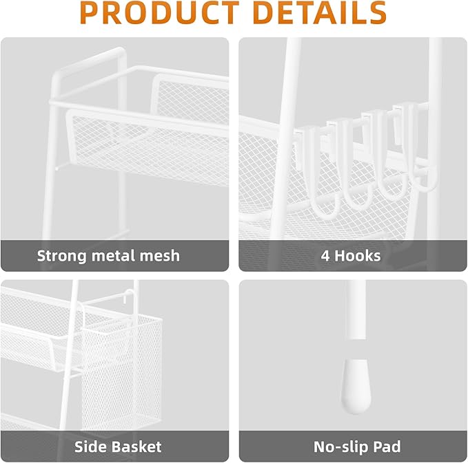 3-Tier Bathroom Organizer Countertop, White