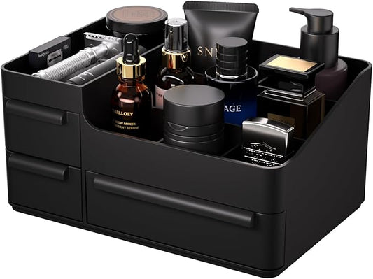 Men's Cologne Organizer with Drawers, Men Bathroom Counter Organizer