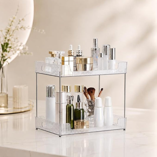 2-Tier Bathroom Counter Organizer, Multi-Purpose Cosmetics Skincare Shelf