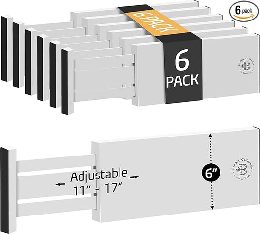 6-Pack Drawer Dividers, 6 Inches High, White