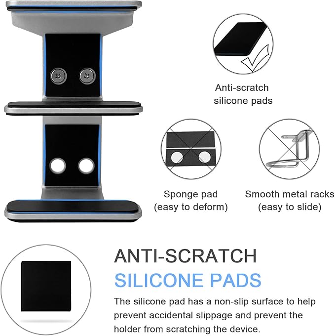 IFCASE 2 Tier Under Desk Laptop Mount, Double Decker Metal Under Desk Shelf Holder for Laptop, MacBook Pro, Keyboard with Anti-Scratch Silicone (Silver)