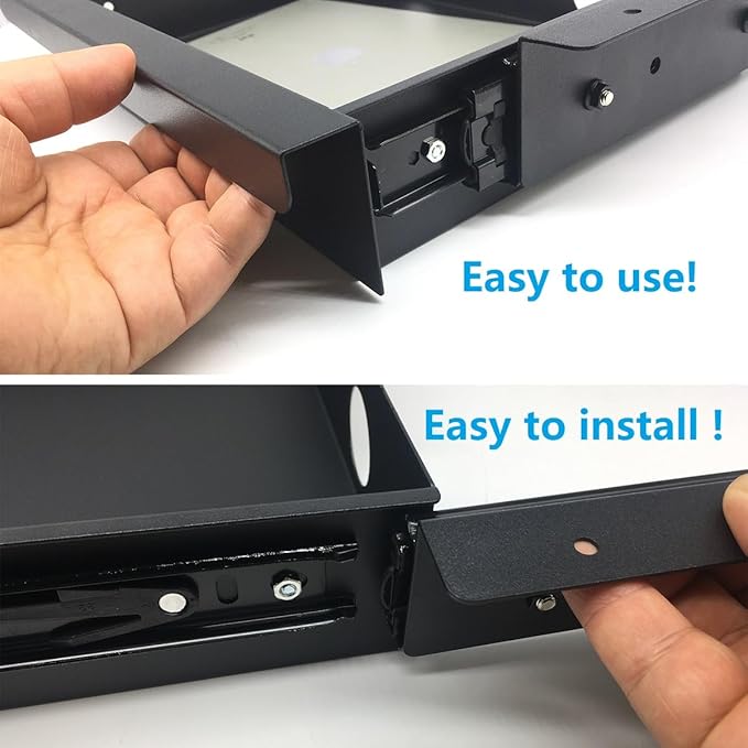 Under Desk Mounted Sliding Pull-Out Drawer for Office Desk W 19.2" x D 13.4"