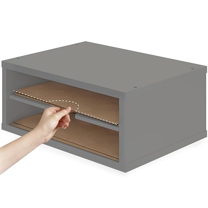 File Organizer, 2-Tier Document Paper Sorter, Gray