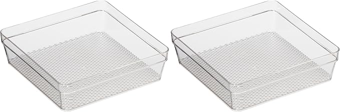 Clear Drawer Organizer, 6" X 6"- Ideal for Organizing Kitchen Drawers, Office