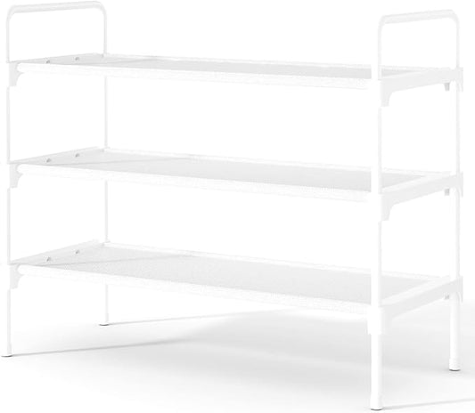Shoe Rack for Closet, Sturdy and Long-Lasting Shoe Shelf, White