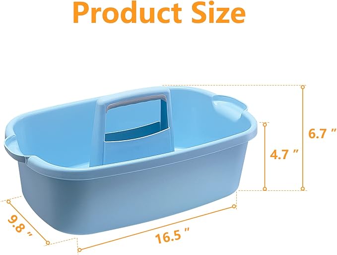 Goderewild Multi-Purpose Plastic Cleaning Caddy with Handle, Shower Caddy Organizer/Storage Basket/Totes Portable for Bathroom Supplies, Cleaning Products, Under Sink Tool, Housekeepers (Blue)