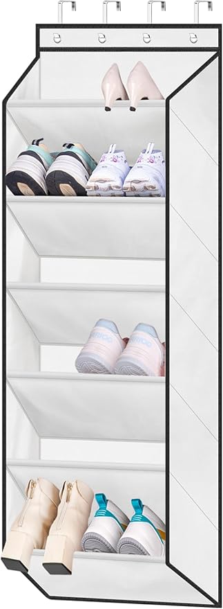 LAMB Shoe Rack for Door, Kids Door Shoe Organizer for Closet hanger, White