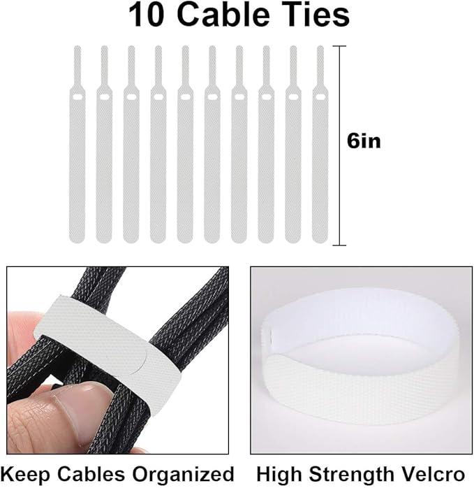 Cable Management Box - 3 Pack Cord Organizer Box for Desk - Large Medium Small Cable Box to Hide Power Strip & Wires - Pet-Safe Cord Hider for TV Computer Under Desk - White