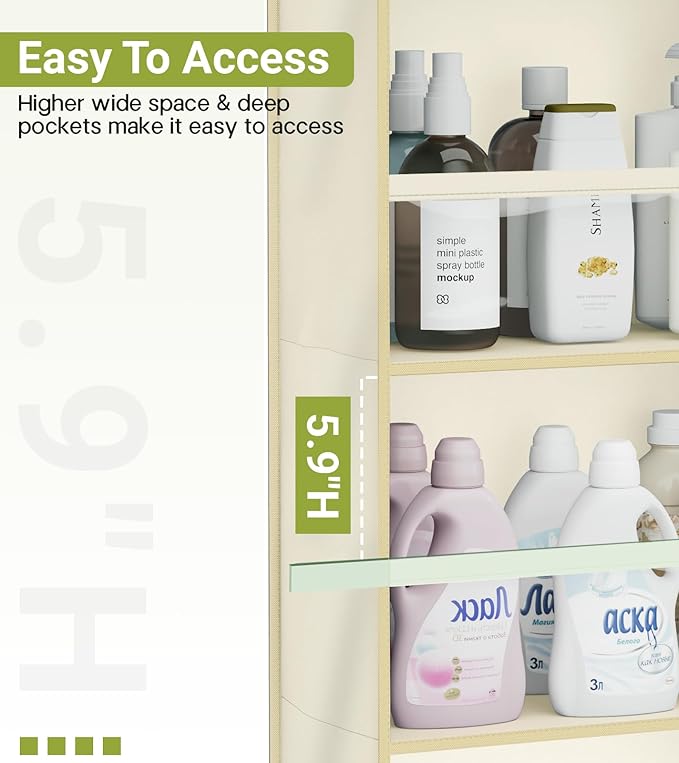 2 Pack Over the Door Organizer, Light Yellow