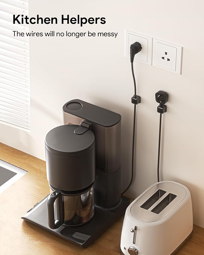 18 Pack Magnetic Cord Organizer Holder, Nightstand-Black