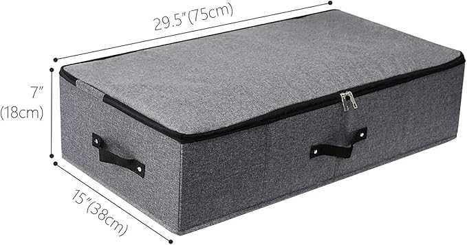 Foldable Under Bed Storage Basket Container [2 Pack] with Durable Fabric