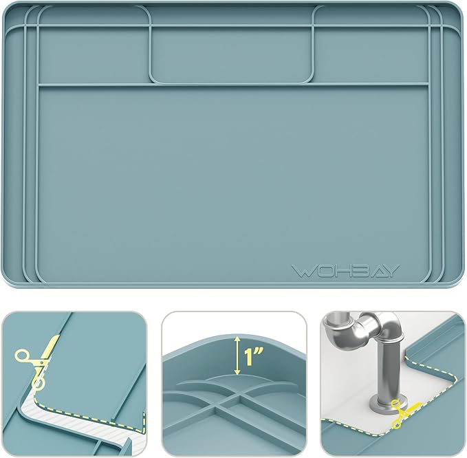 Under Sink Mats for Kitchen Waterproof, Teal