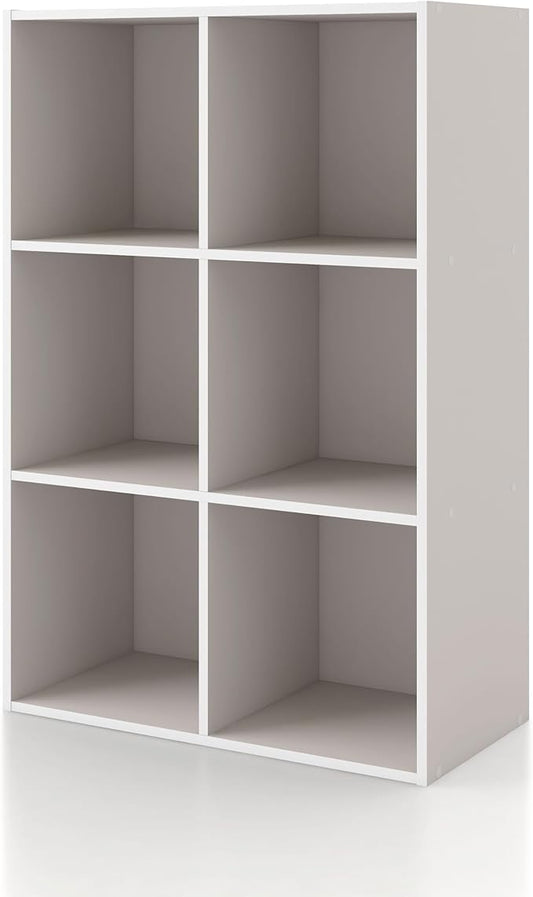 Homes, Inside + Out Apexa 6-Cube Storage Organizer Shelves, Taupe Grey