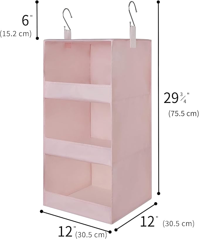 SAYS 3 Shelf Hanging Closet Organizers and Storage, Pink