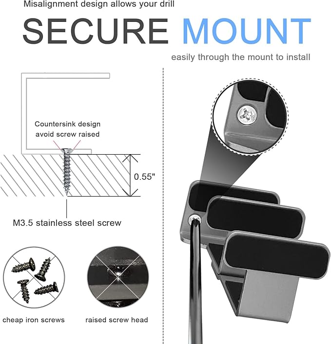 IFCASE 2 Tier Under Desk Laptop Mount, Double Decker Metal Under Desk Shelf Holder for Laptop, MacBook Pro, Keyboard with Anti-Scratch Silicone (Silver)