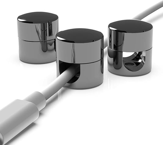 Cable Anchors for Desk Organization Gun Metal, Premium Aluminum Cord Organizers