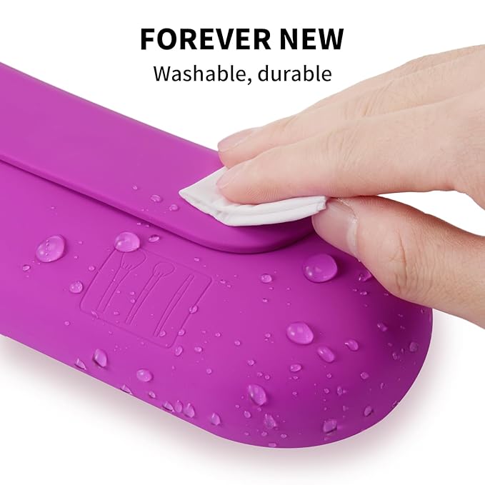 AGIKET Silicone Makeup Brush Holder Travel Cosmetic Bag：Soft Portable Cosmetic Face Brushes Holder with Upgrade Anti-Fall Out Magnetic Closure, Large Travel Makeup Brush Case - Bright Pink