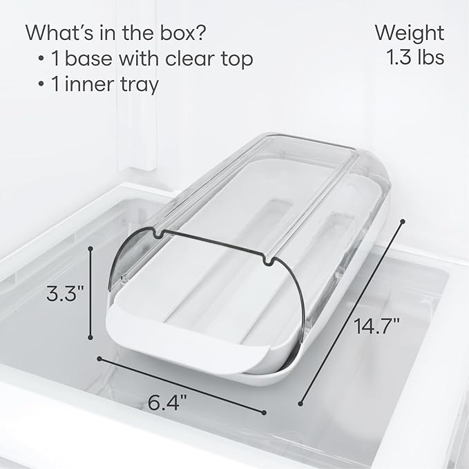 YouCopia FridgeView Rolling Egg Holder, BPA-Free Stackable Eggs Organizer with Removable Tray for Refrigerator Storage
