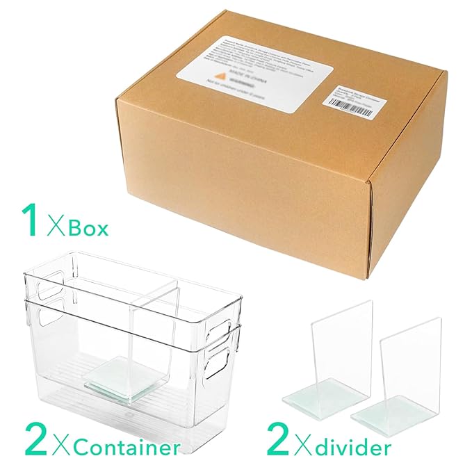 Ugotfeels Breastmilk Storage Container with L Shaped Separator Boards, Dividers Will Flatten Standing Breast Milk Bags in Organizer Bins Save Refrigerator Space | 2 Containers - Green