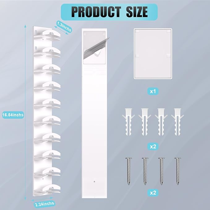 Hat Organizer for Baseball Caps, White