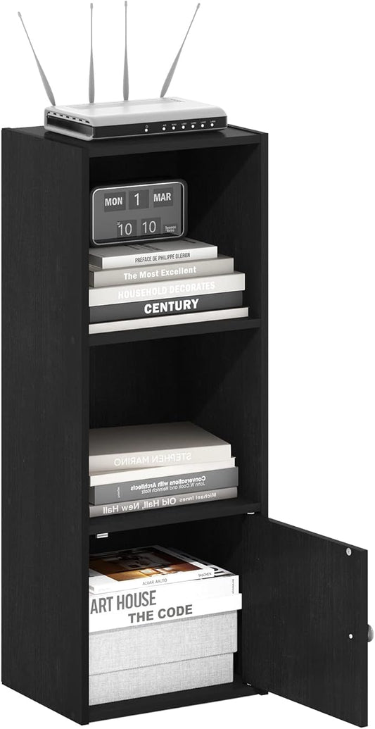Furinno LUDER Book Shelf, 3-Tier Modern Bookshelf, Blackwood
