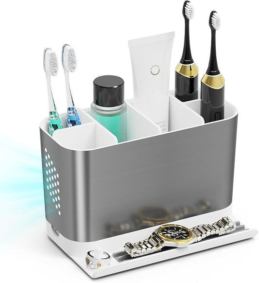 Bathroom Countertop Organizer with Front Ledge for Phone