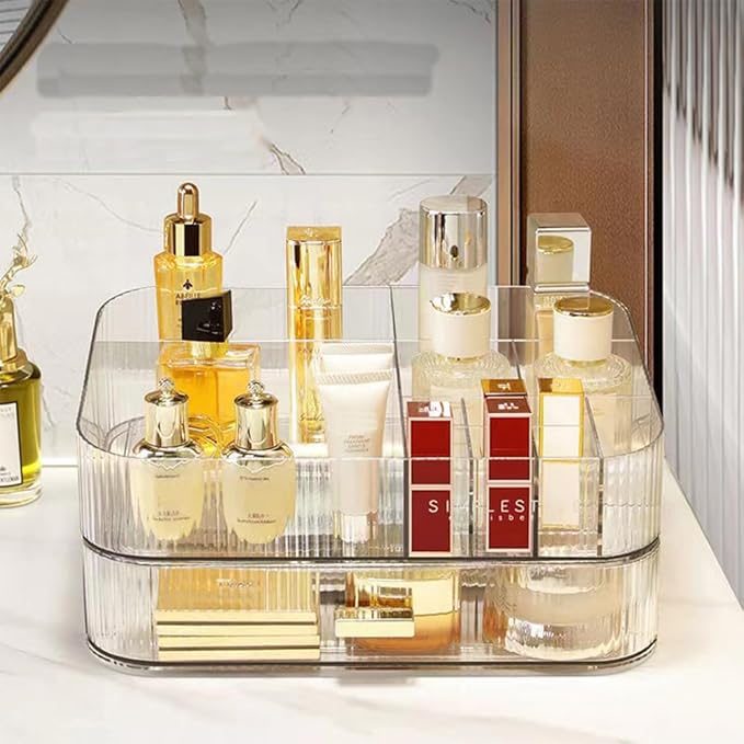 Makeup Organizer with Stackable Drawers, Nail Care -Clear