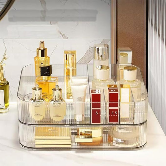 Makeup Organizer with Stackable Drawers, Nail Care -Clear