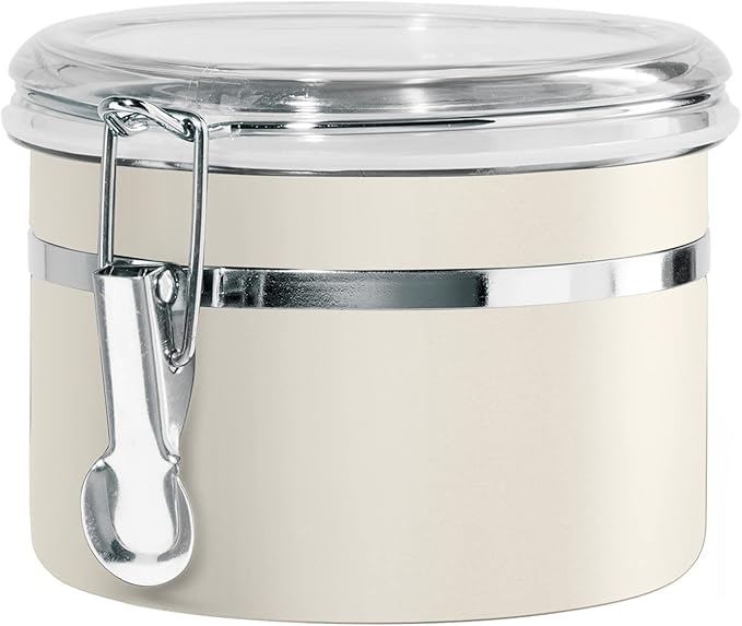Stainless Steel Kitchen Canister 26 fl oz, Gray, Airtight Clamp Lid