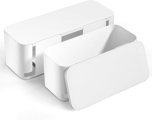 2 Pack Cable Management Box, Pet Friendly Cord Organizer Box for Home & Office