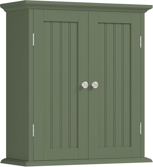Bathroom Wall Cabinet, Over The Toilet Space Saver Storage Cabinet, Green