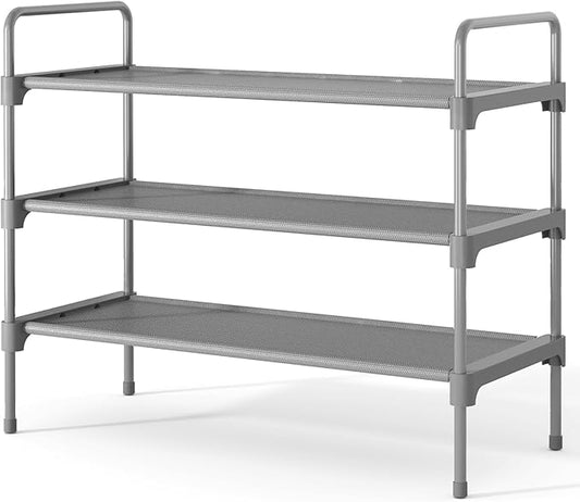Shoe Rack for Closet, Sturdy and Long-Lasting Shoe Shelf, Grey