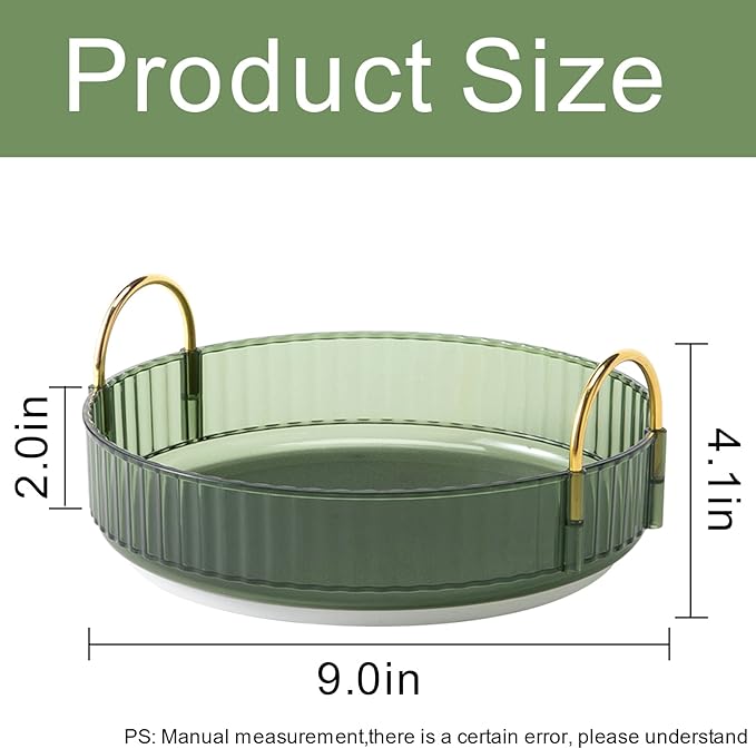 360° Rotating Makeup Organizer, 1 Tier, Green
