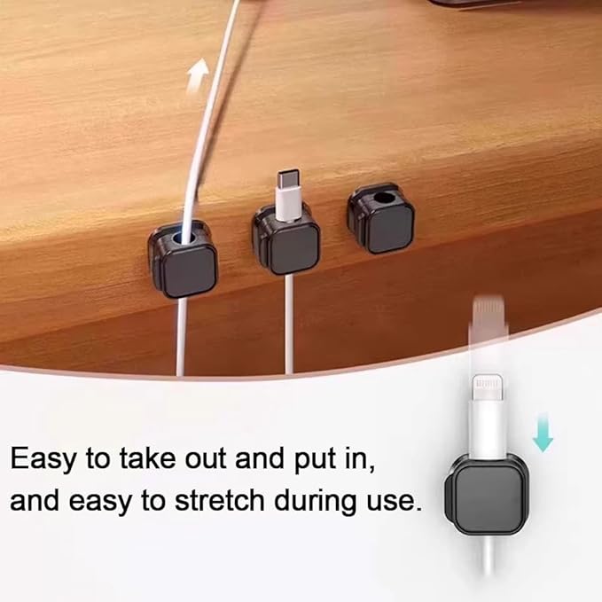 24 Pack Cord Organizer Holder, Office Desk Accessories Desk Cable Management Magnetic Easy Open,Organize Phone Charging Cords Wire Holder Organizer Neatly for Office Car Desk Nightstand