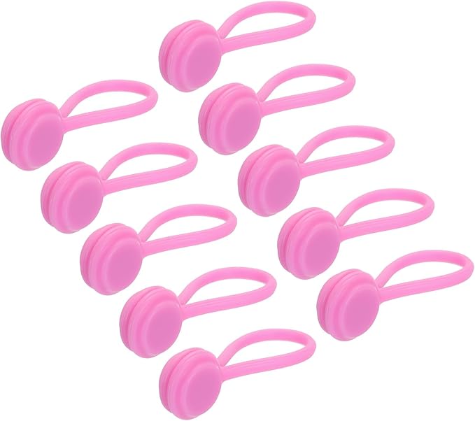 MECCANIXITY Magnetic Cable Clips 4.3 Inch x 0.6 Inch Rose Red Magnetic Cord Organizer Cable Ties Reusable Twist Ties for Home, Kitchen, Office, 10 Pcs