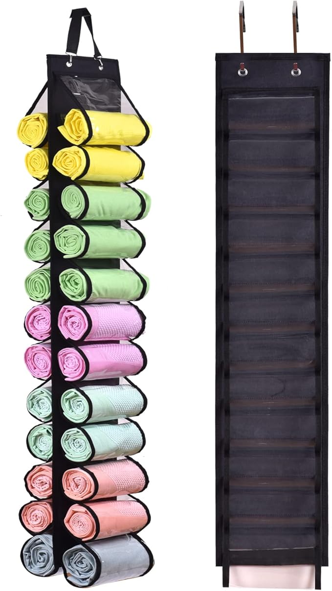 Legging Storage Bag Storage Hanger Can Holds 24 Leggings or Shirts Jeans, Black