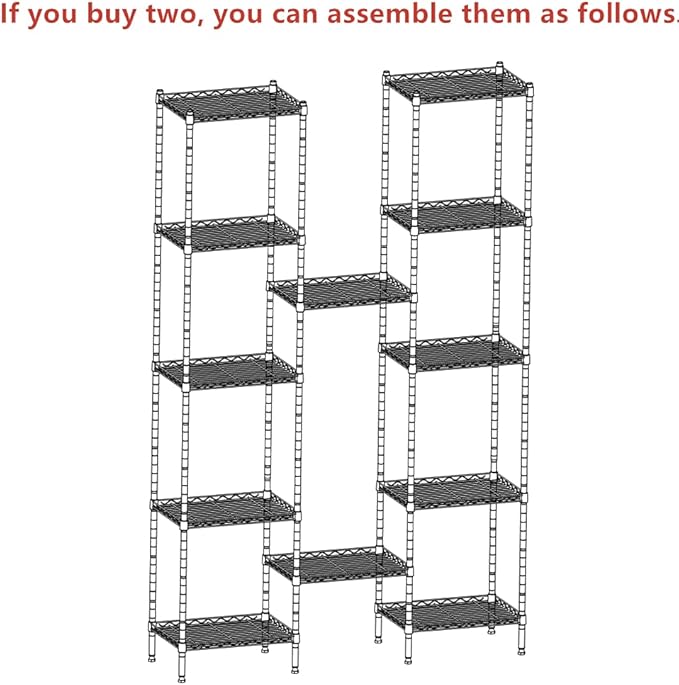 REGILLER 6 Wire Shelving Steel Storage Rack Adjustable Unit Shelves for Laundry Bathroom Kitchen Pantry Closet(Silver, 11.7" D x 16.8" W x 63" H)