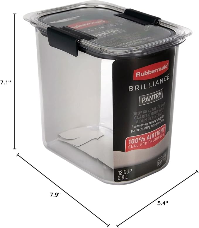Brilliance 12-Cup Airtight Food Storage Container, Perfect for Pantry Staples