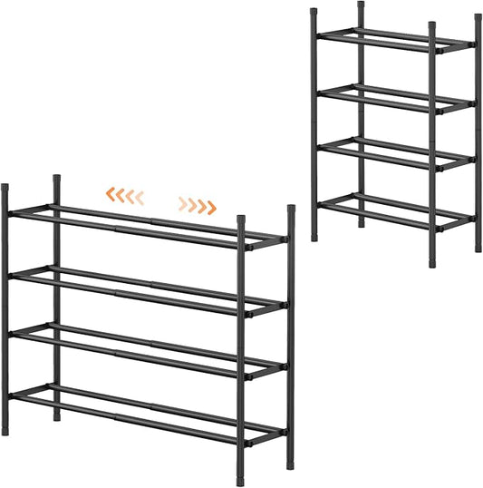 Expandable Shoe Rack Organizer, Adjustable and Stackable Shoe Storage Shelf