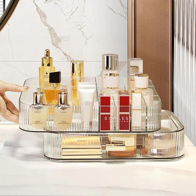 Makeup Organizer with Stackable Drawers, Nail Care -Clear