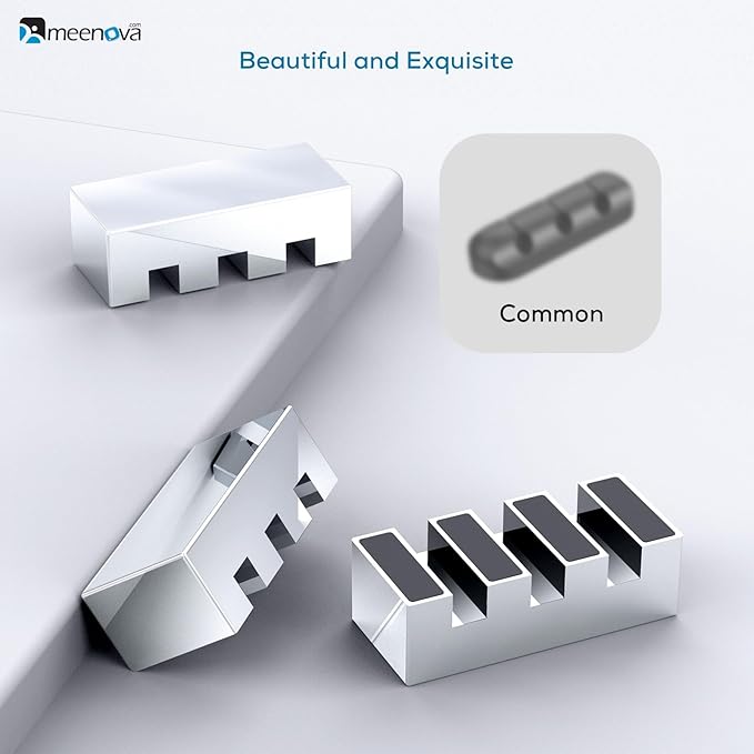 Meenova 304 Stainless Steel Weighted Cord Holder for Nightstand, Paper Weight, Letter Paperweight, 3 Hole Design, Aesthetic Desk Accessory for Office Computer Desk Charger Metal Charging Cable Holder