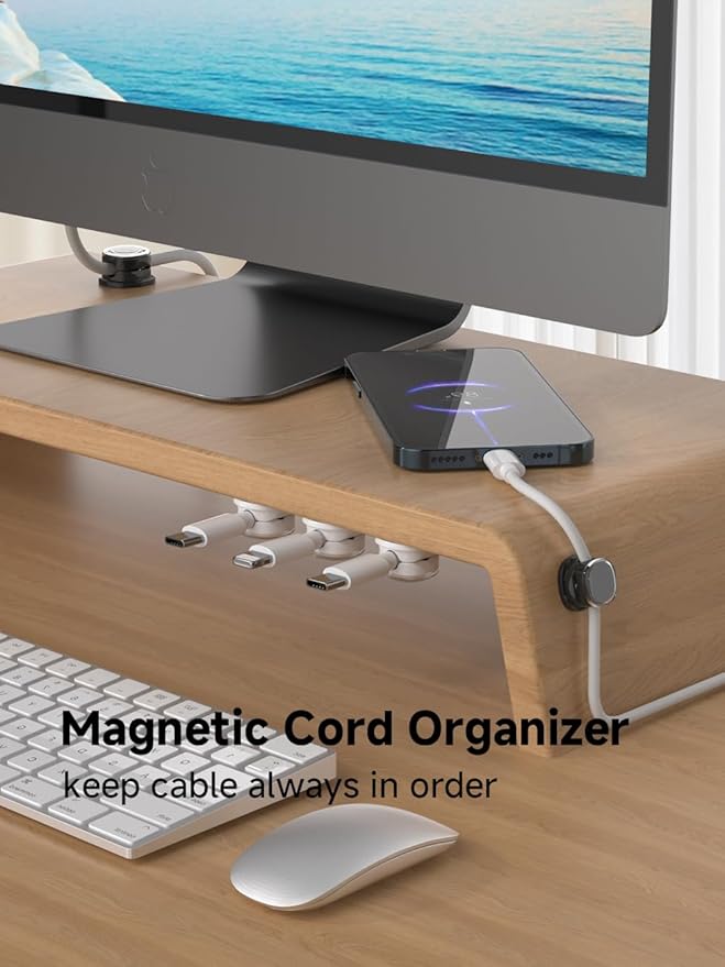 Magnetic Cable Clips, Adjustable Cord Holder Management, 9-PCS White & Black