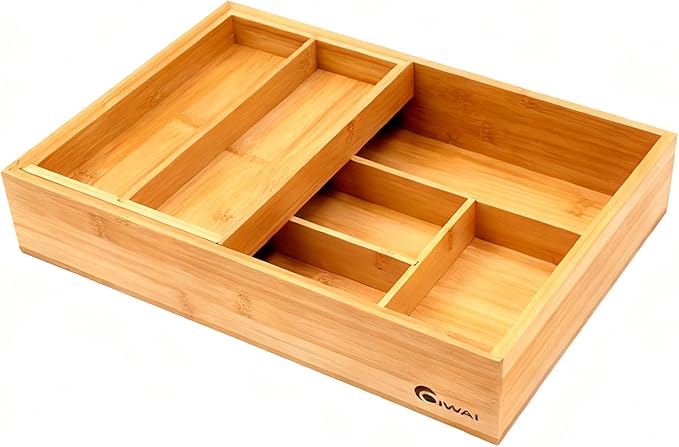 2-Tier Drawer Organizer with Removable Cutlery Tray Kitchen Utensil Silverware