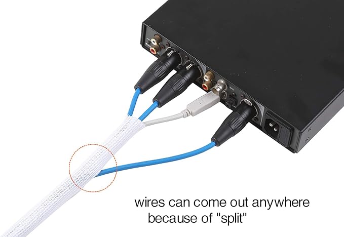 Alex Tech 25ft - 3/4 inch Cord Protector Wire Loom Tubing Cable Sleeve Split Sleeving for USB Cable Power Cord Audio Video Cable - Protect Cat from Chewing Cords - White